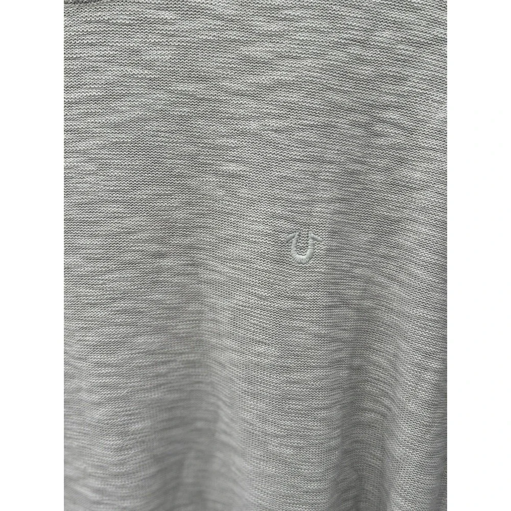 True Religion Men's Crewneck Sweater XL Gray Lightweight Knit Pullover‎